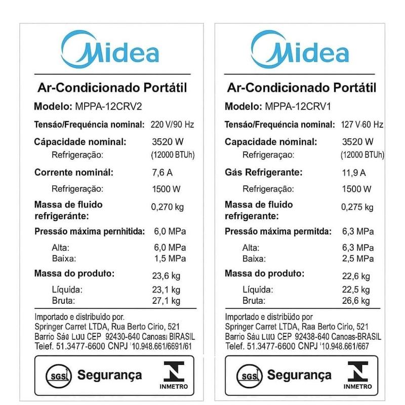 Ar Condicionado Portátil 12000 BTUs Conectado Frio Midea - Ar